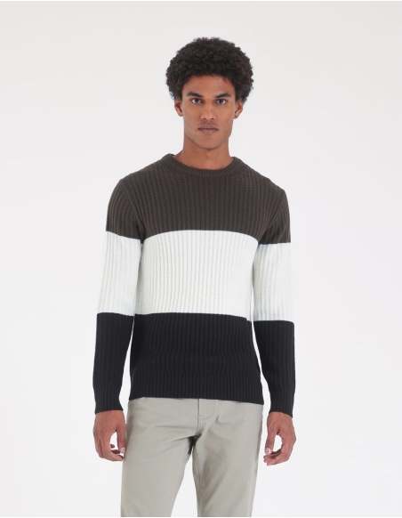 Textured sweater color block