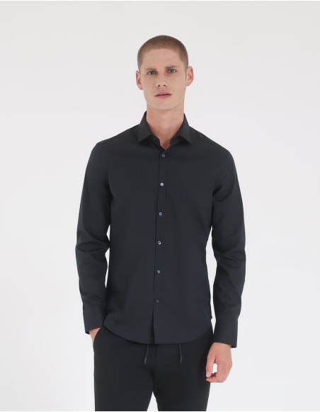 Camicia stretch tinta unita