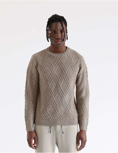 Pullover with embossed texture