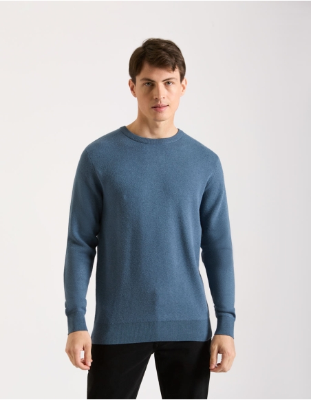 Viscose crew-neck sweater