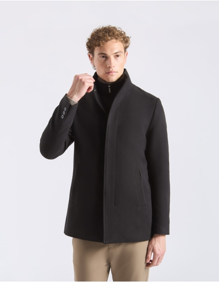 Mock neck coat