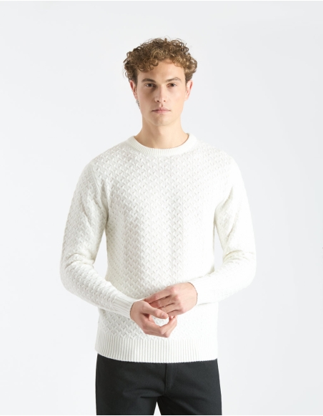 Structured crew neck sweater