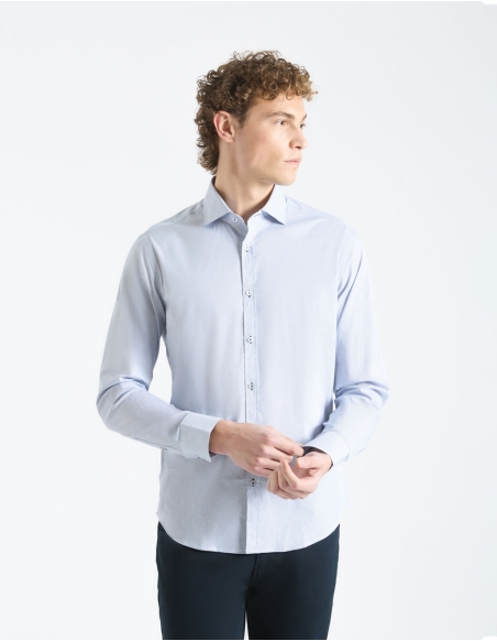 Cotton micro-patterned shirt