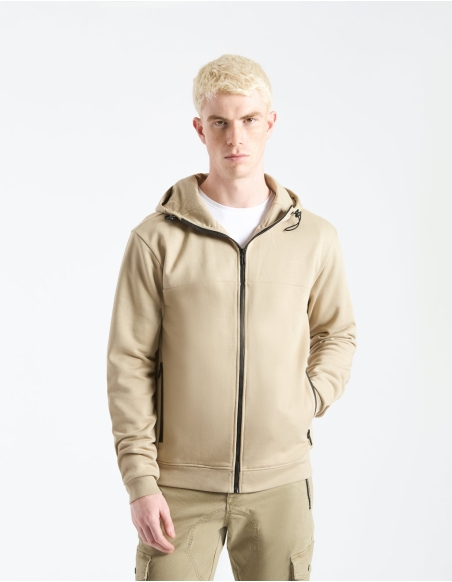 Hooded sweatshirt with zip