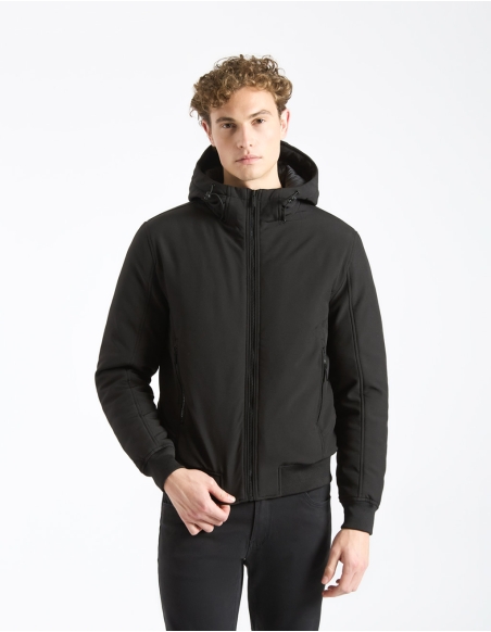 Hooded padded bomber jacket