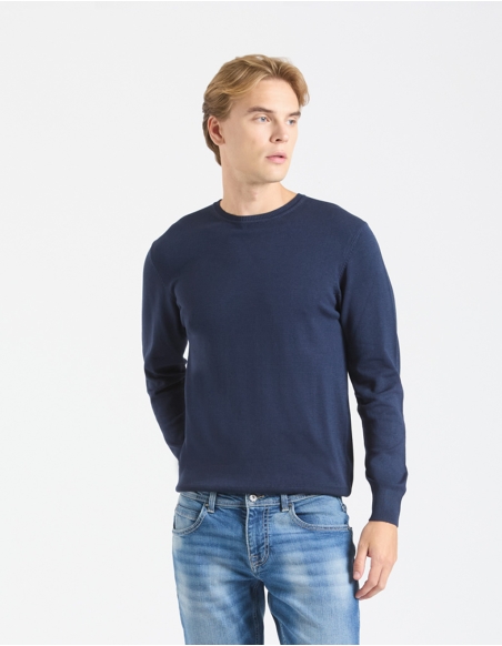 Viscose crew neck sweater