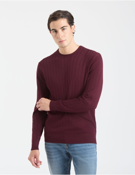 Viscose crew-neck sweater